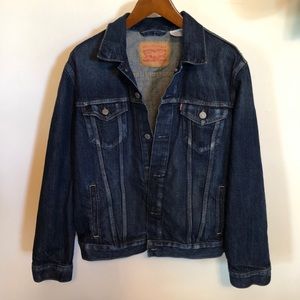 Levi’s Denim Jean Jacket With Buttons Dark Wash